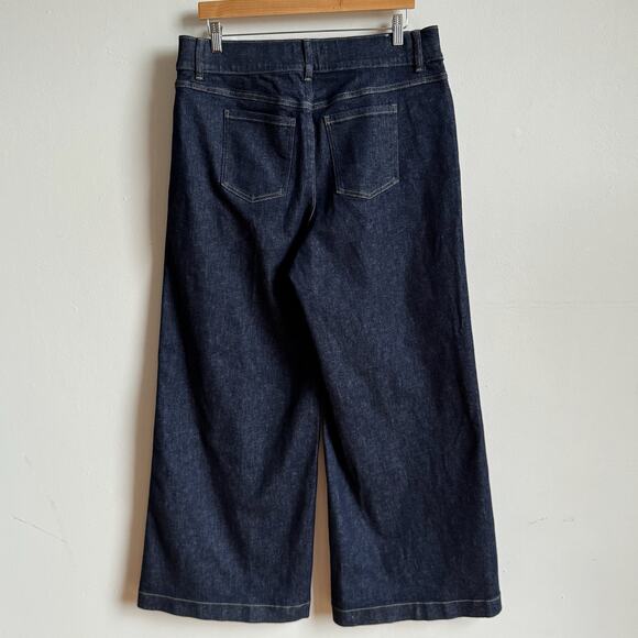 NWT SPANX Raw Indigo Wide Leg Pull-On Jeans - Picture 2 of 11